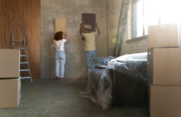 couple-arranging-painting-their-new-home